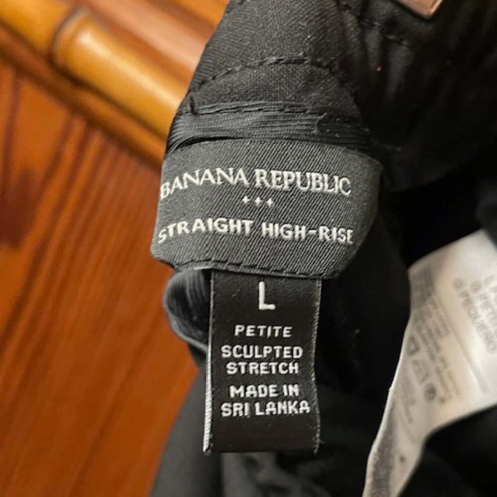 Banana Republic Straight High-Rise Sculpted Trouser L Petite | Black Worn Once! - Picture 4 of 6